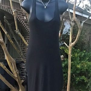 VENUS Long Black Dress with Criss Cross Back - L